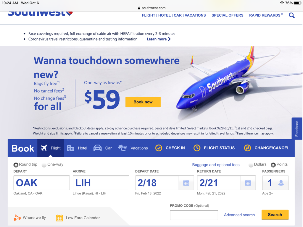a website with a picture of a plane