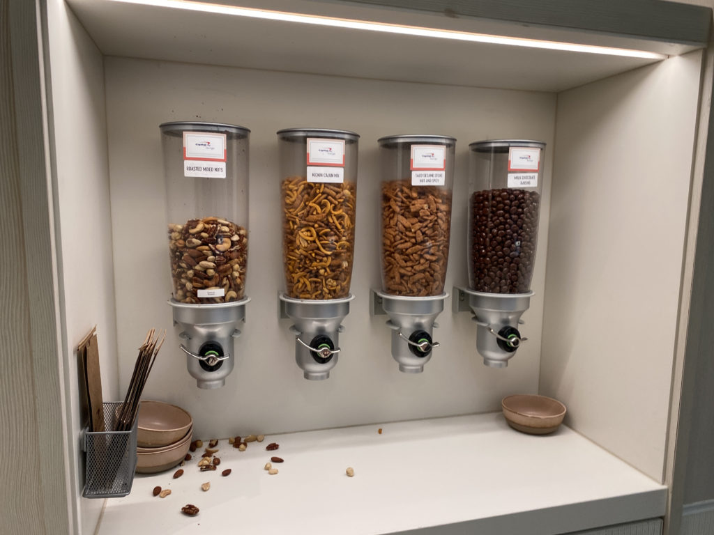 a group of containers of food