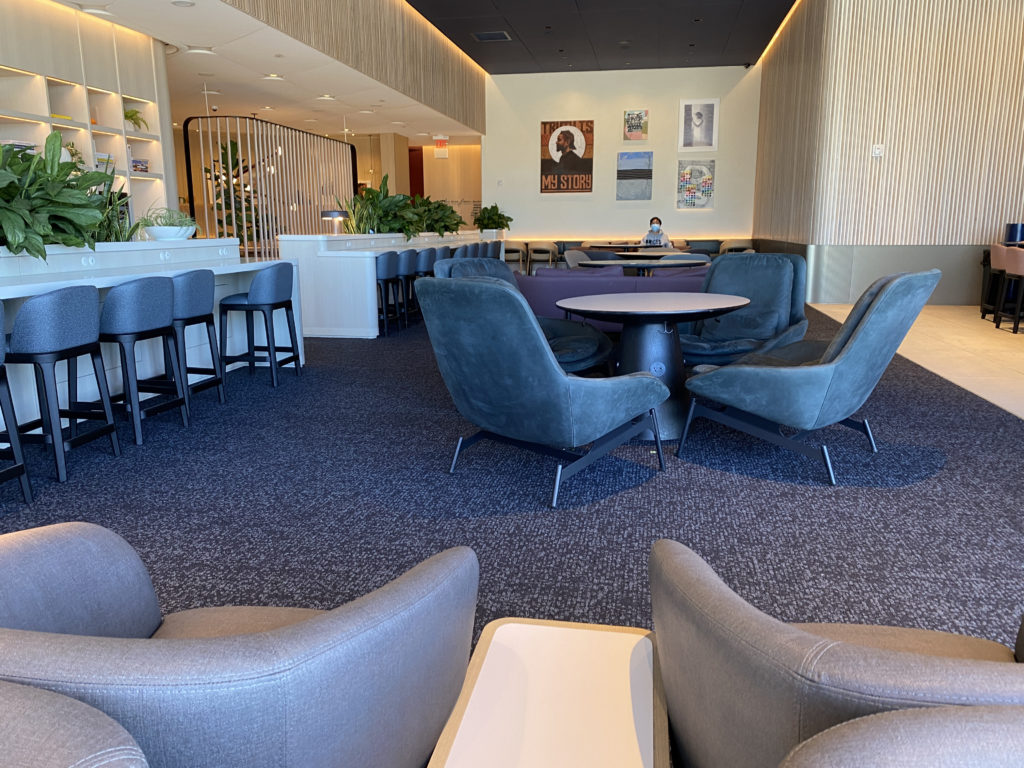 a room with a table and chairs