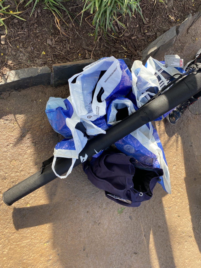 a bag with a handle and a pole