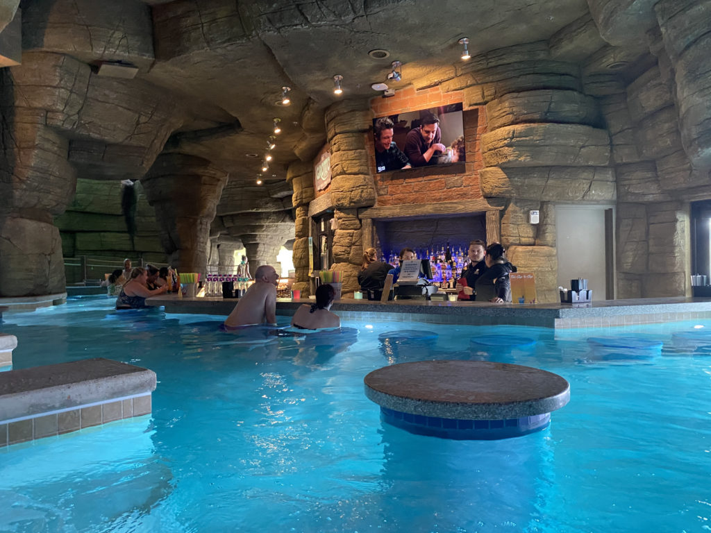 a pool with people in it
