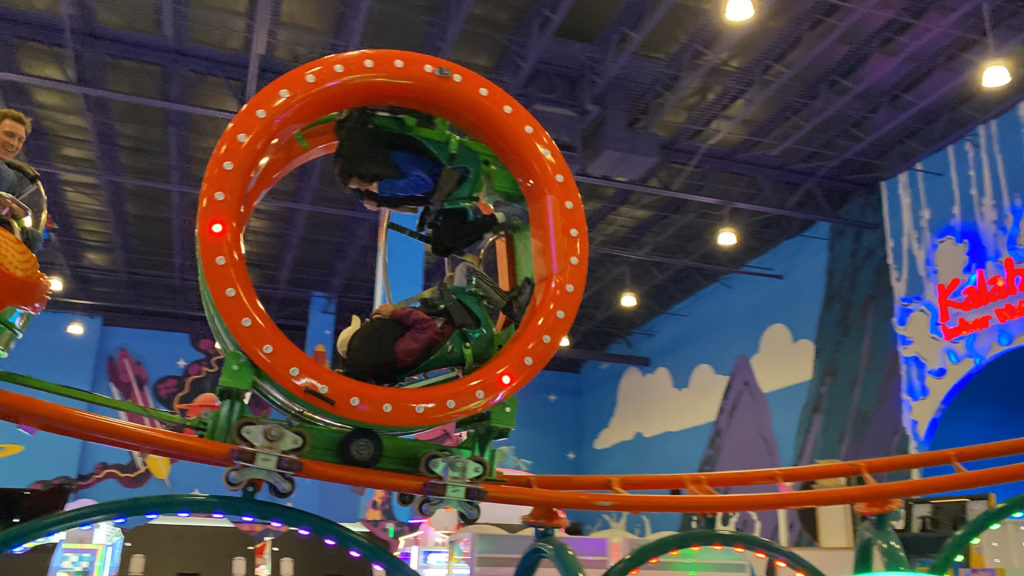 a person on a roller coaster