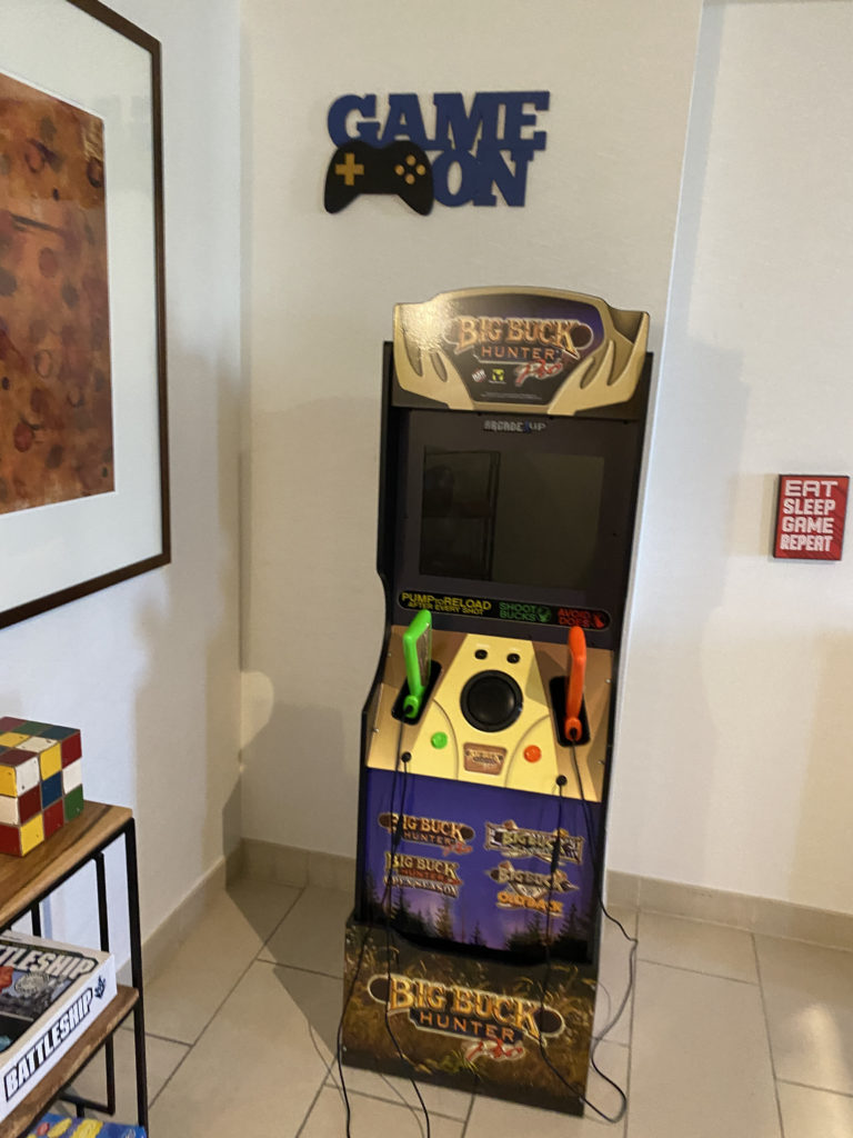 a video game machine in a room