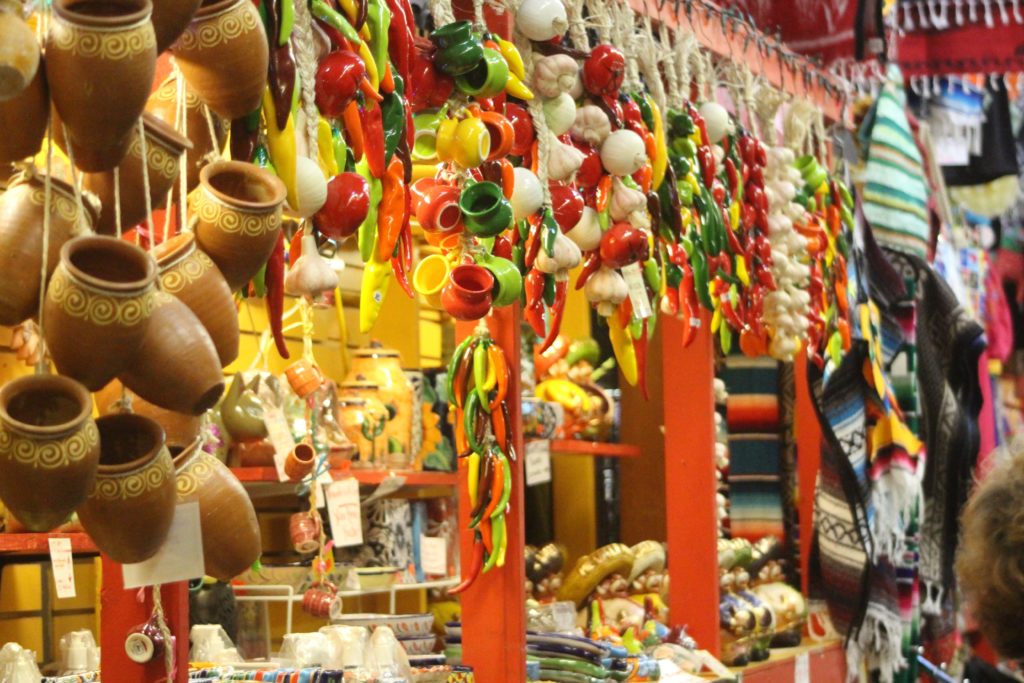 a group of colorful objects from a wall