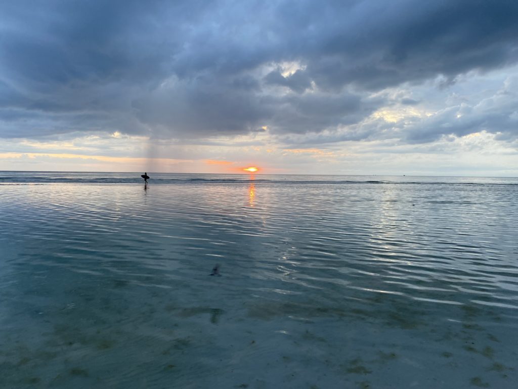 a person standing in the water