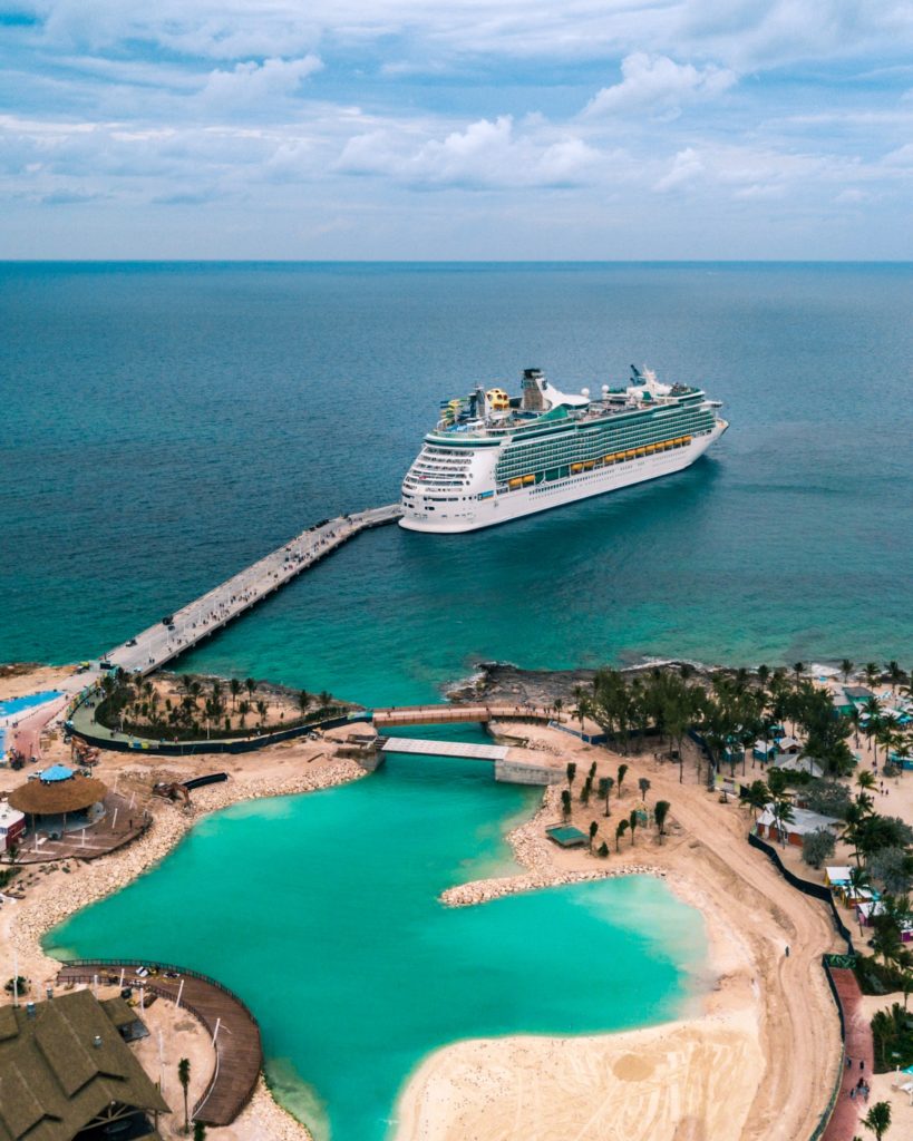a cruise ship in the water