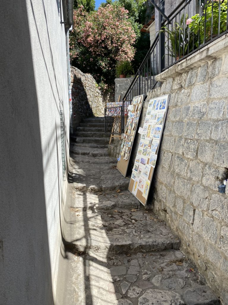 a stone stairs leading to a building