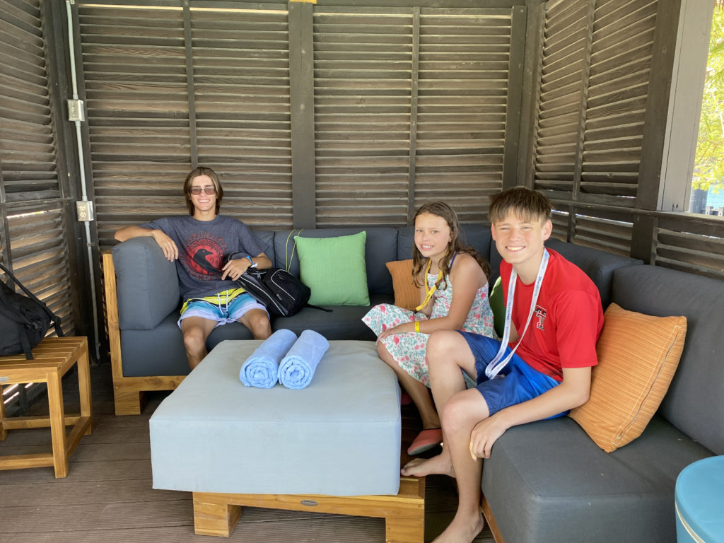a group of people sitting on a couch