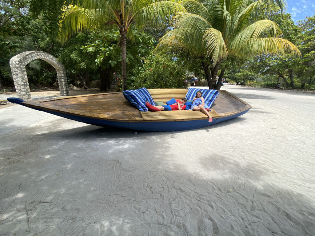 a person lying on a boat