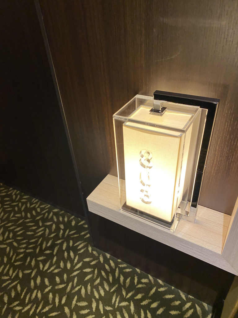 a light on a shelf