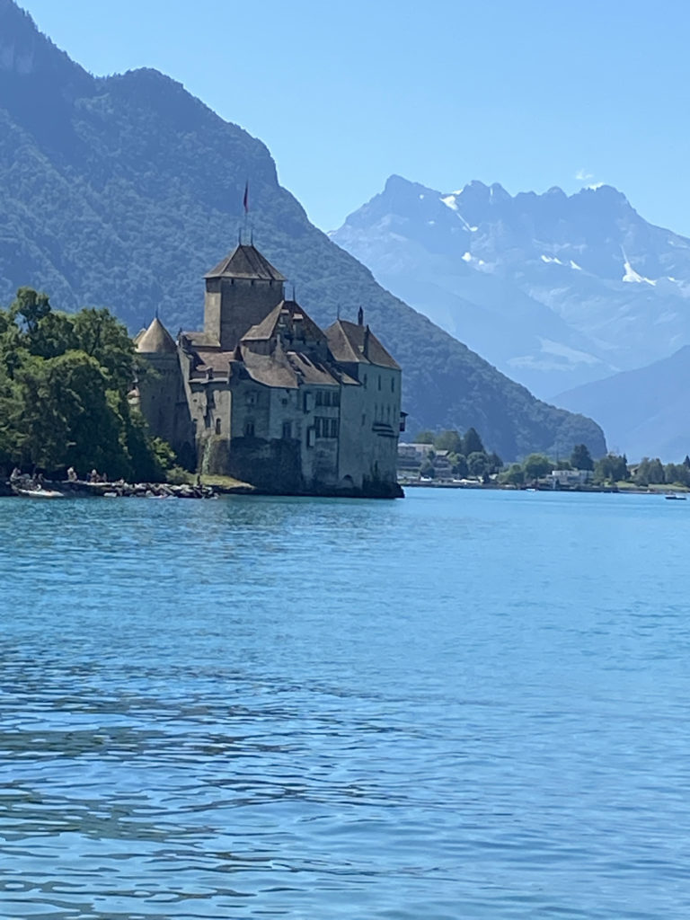 a castle on the water