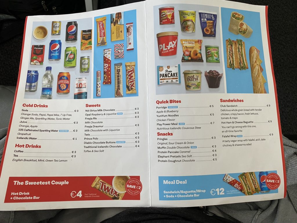 a menu of a fast food restaurant