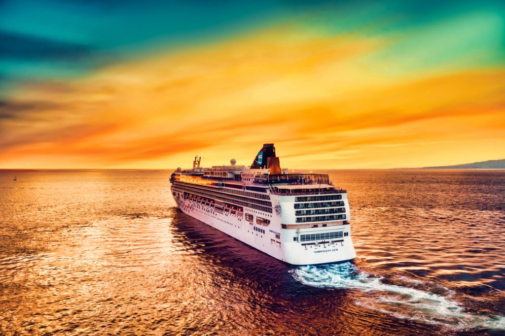 a cruise ship in the water