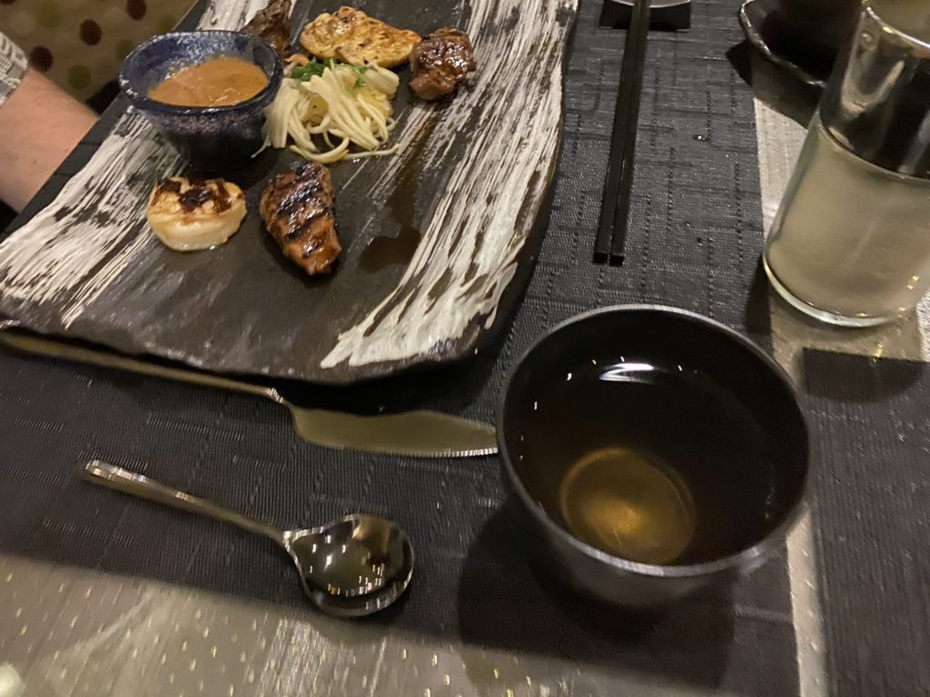 a plate of food on a table