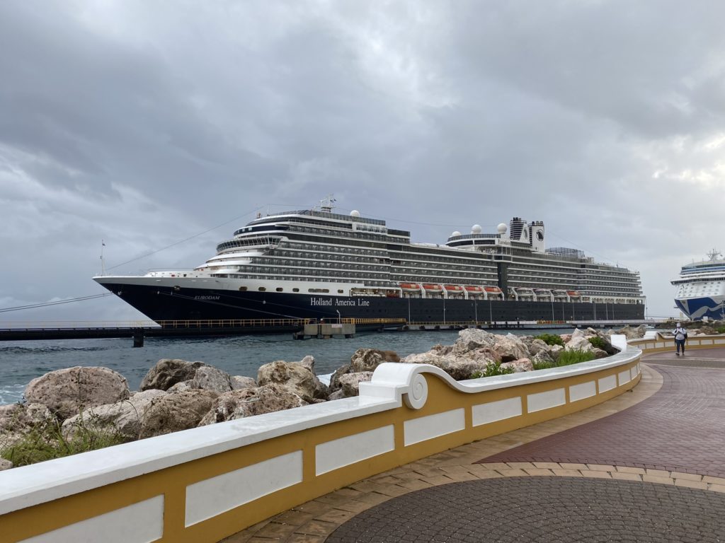 a large cruise ship in the water