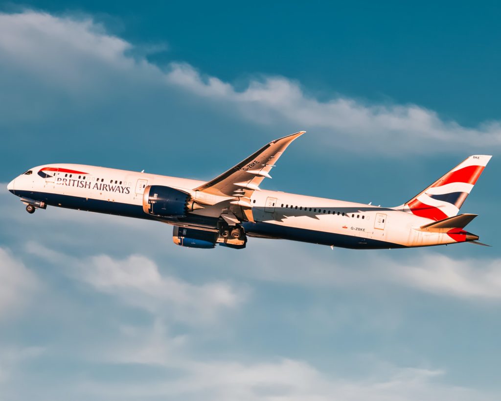 a plane flying in the sky