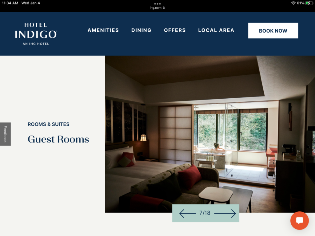 a screenshot of a hotel room