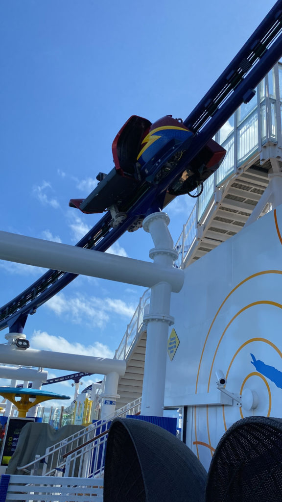 a roller coaster ride at a amusement park