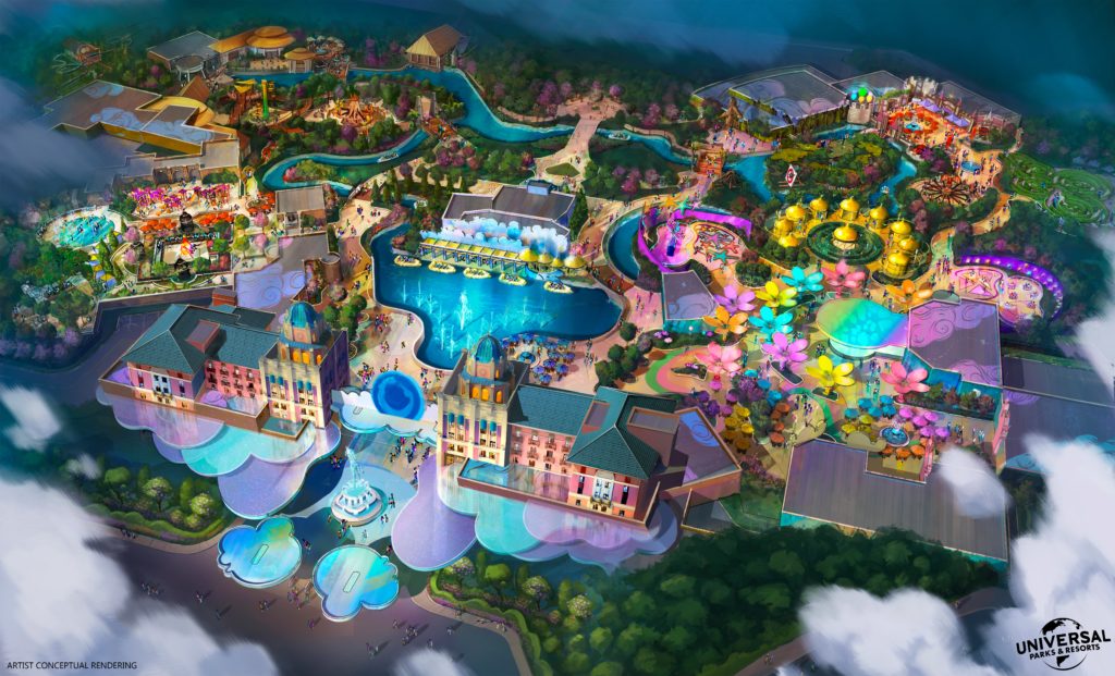 a cartoon of a theme park