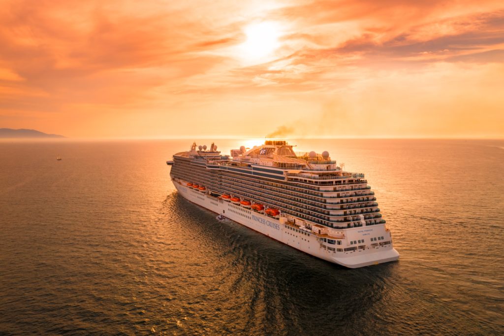 a large cruise ship in the ocean