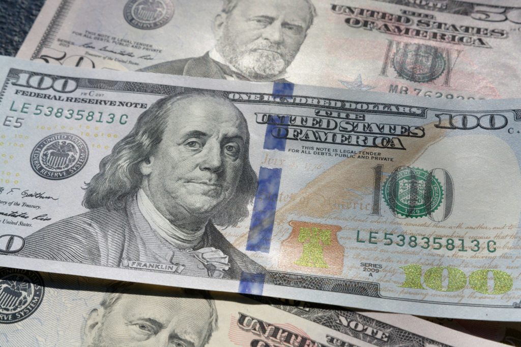 a close up of money