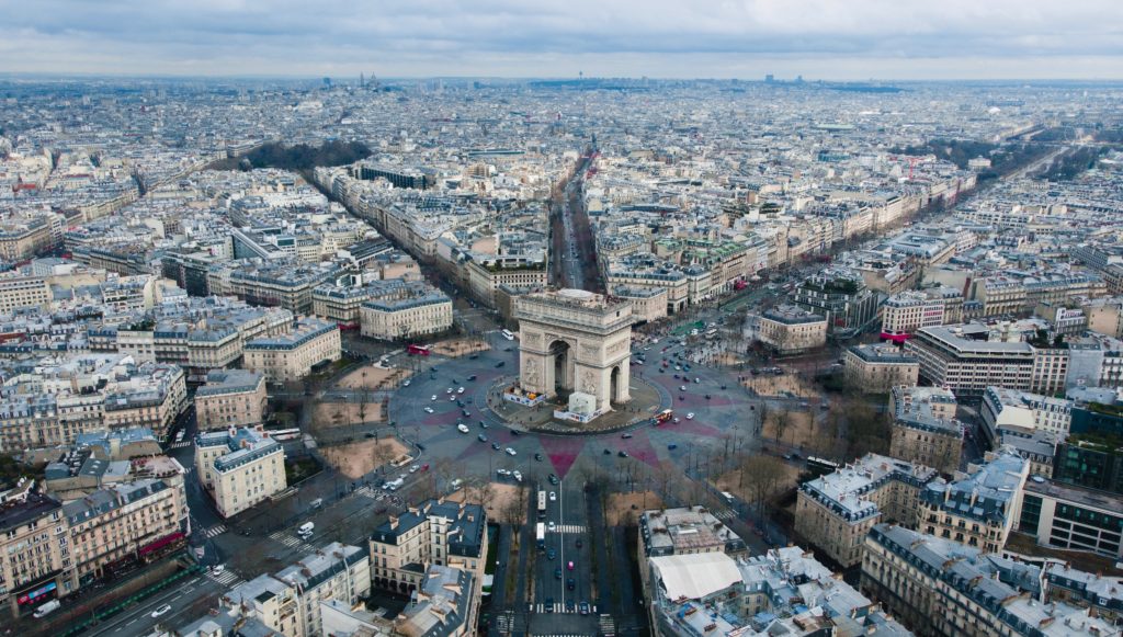 an aerial view of a city