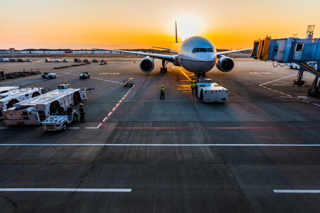 an airplane on a runway