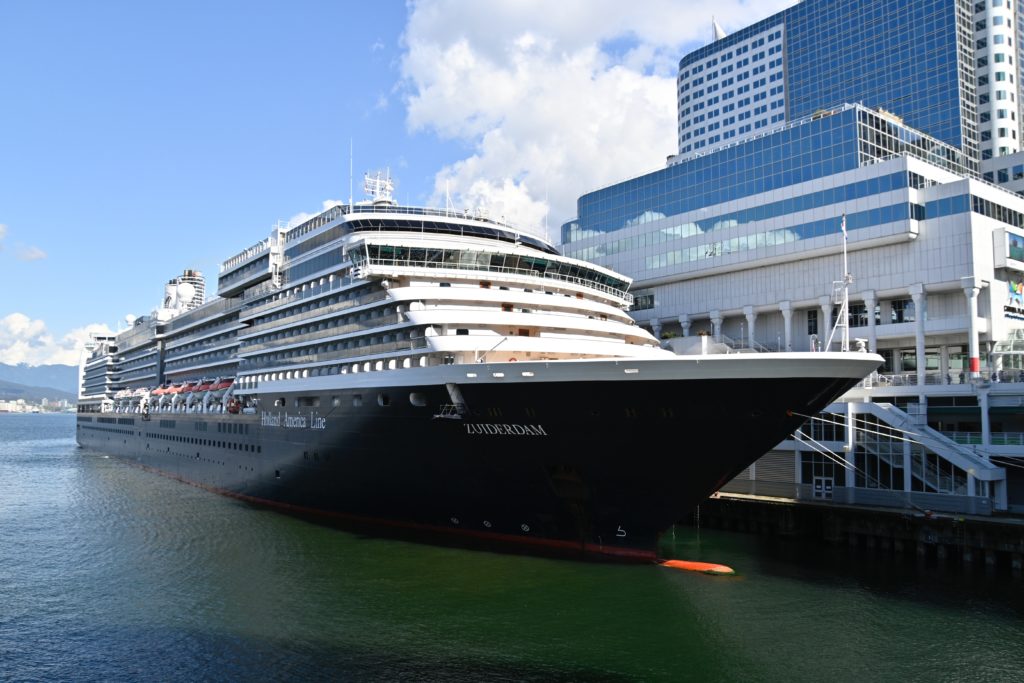 a large cruise ship in a harbor