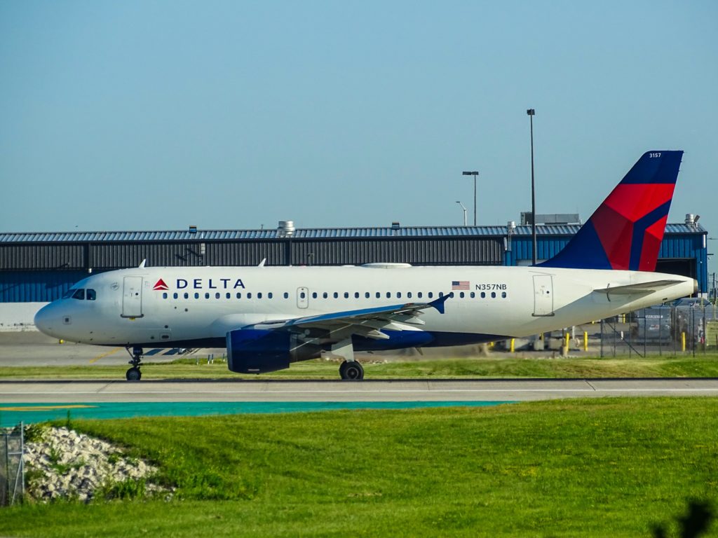 a plane on the runway