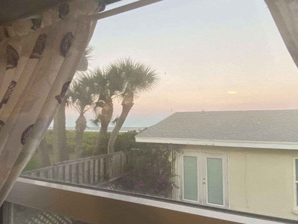 a view of a house from a window