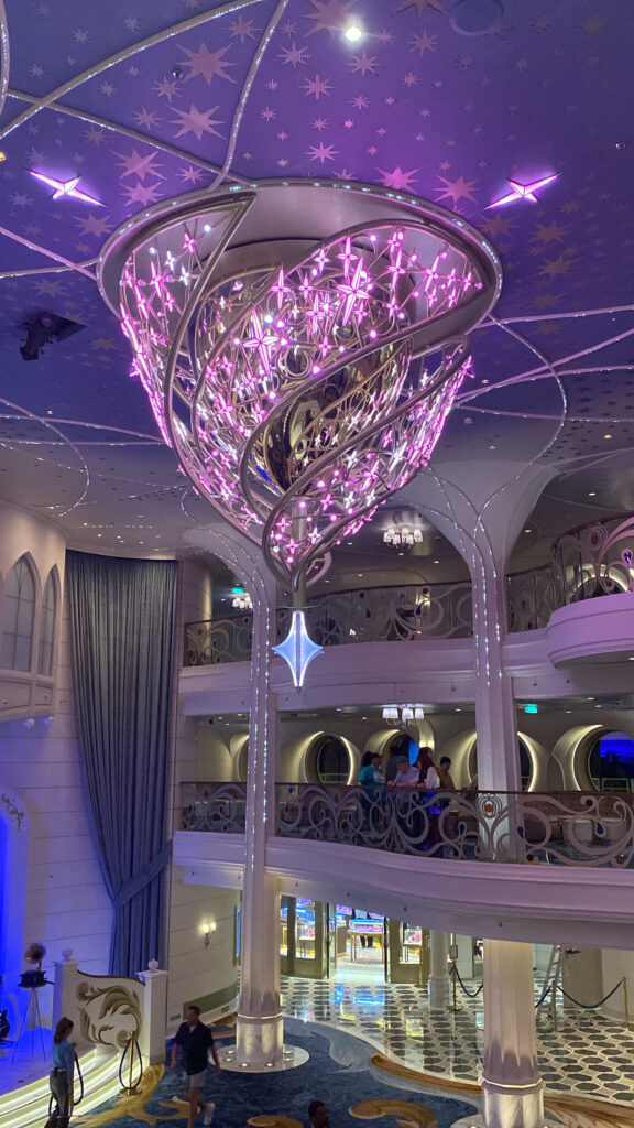 a large chandelier in a room