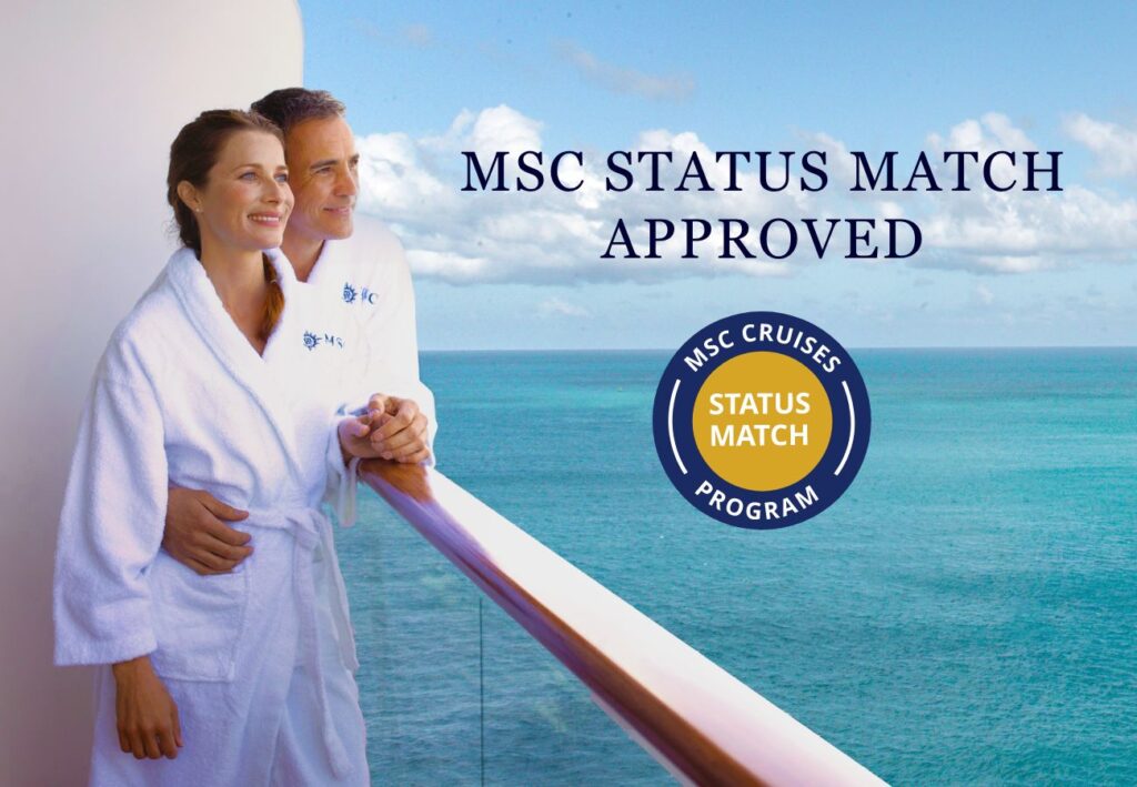 a man and woman standing on a cruise ship