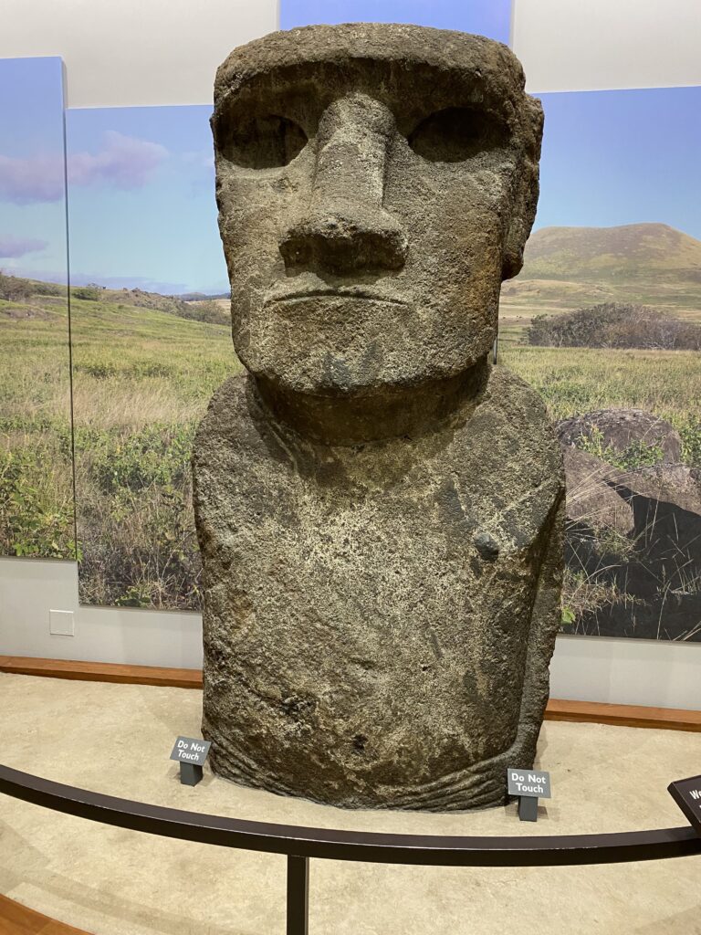 a stone statue of a man