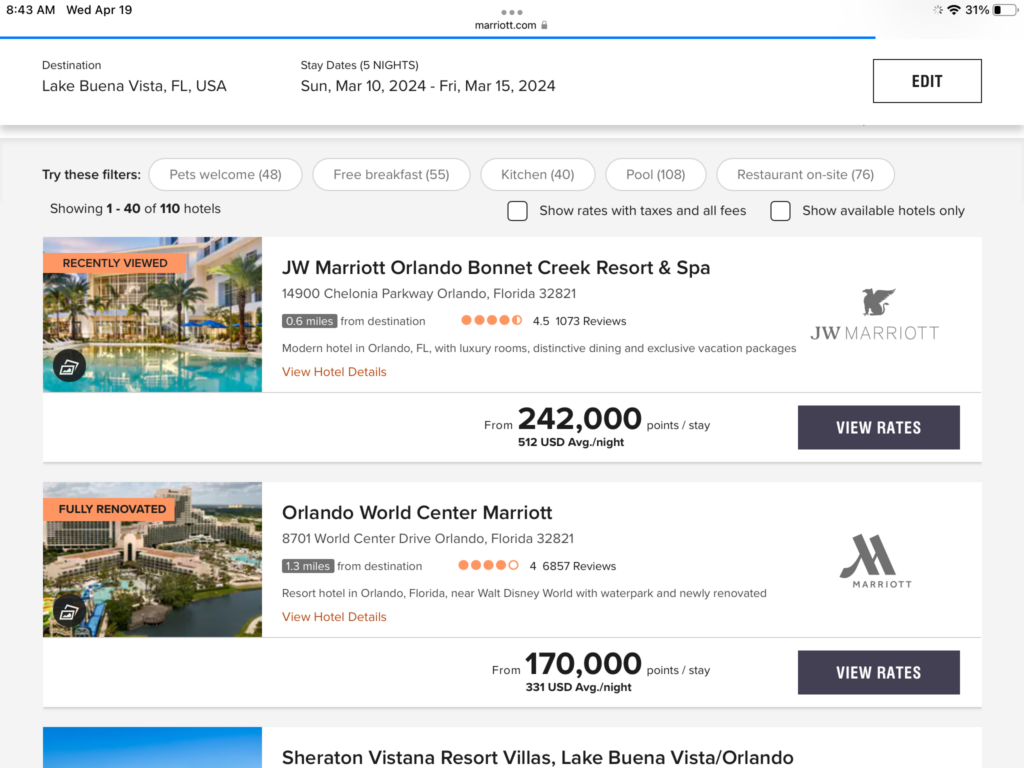 a screenshot of a hotel