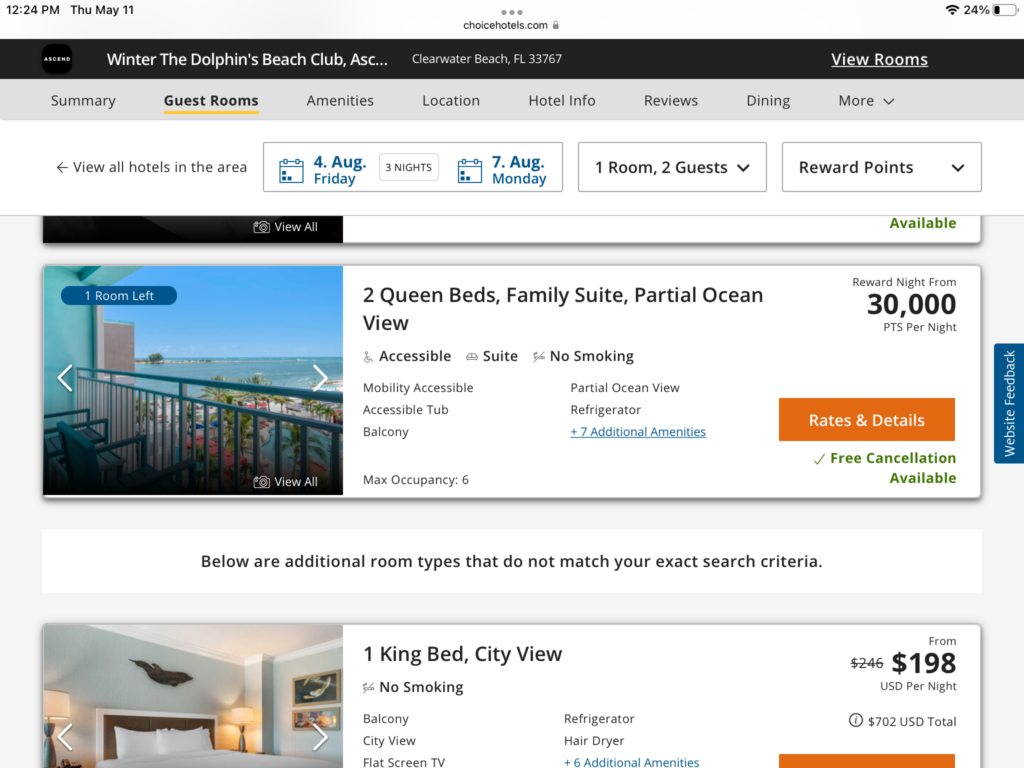 a screenshot of a hotel
