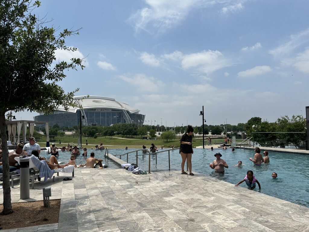 a pool with people in it