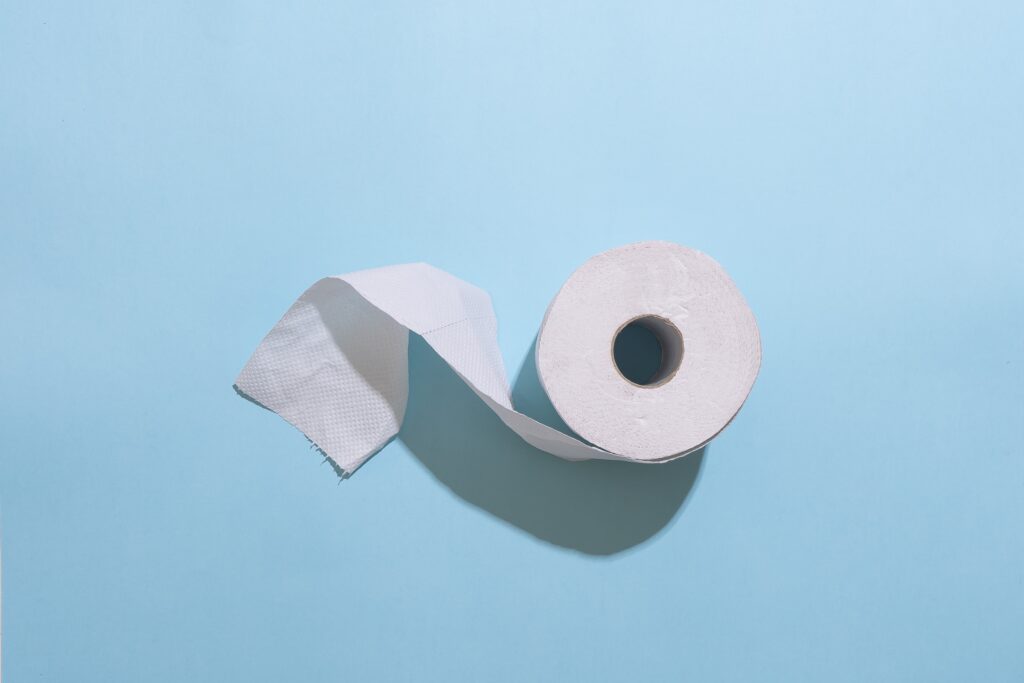 a roll of toilet paper