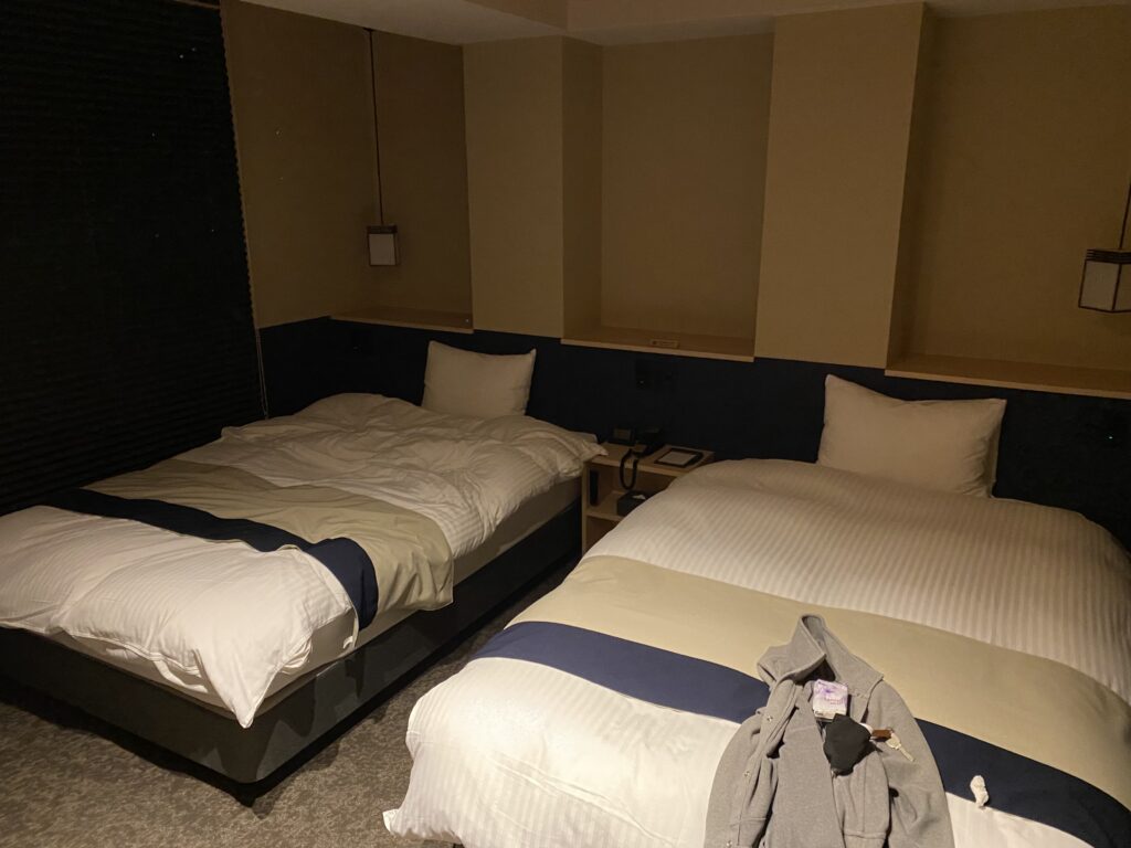 two beds in a room