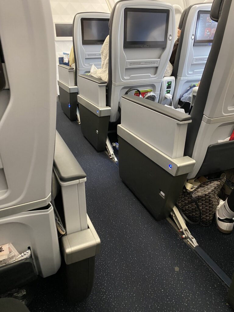 a row of seats on an airplane