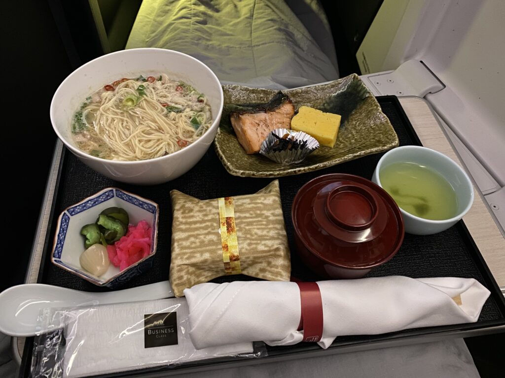 a tray with food on it