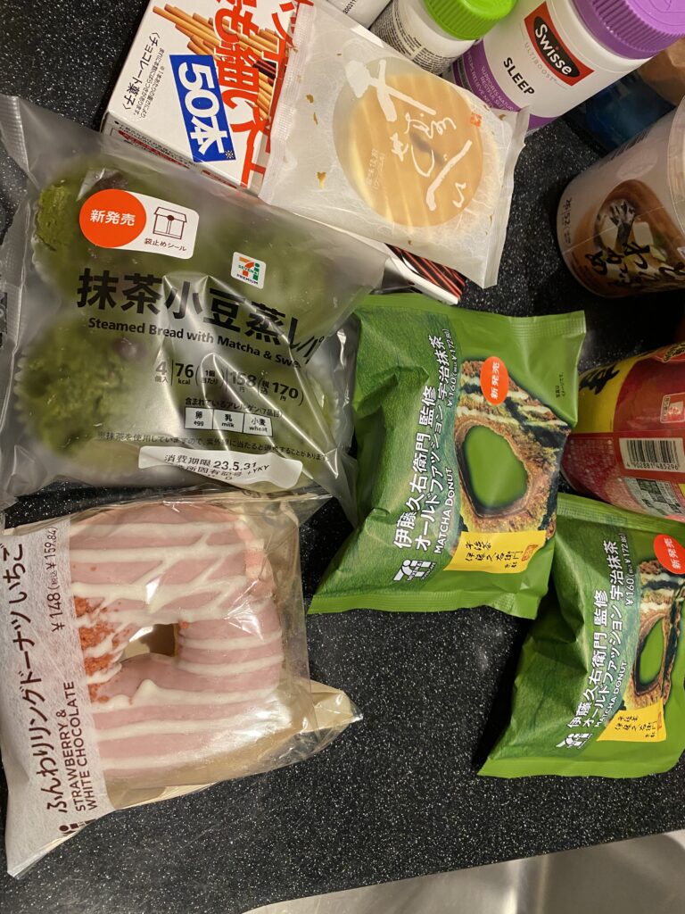 a group of food packages on a table