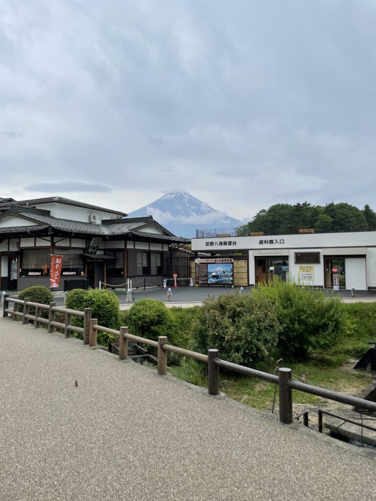 a building with a mountain in the background
