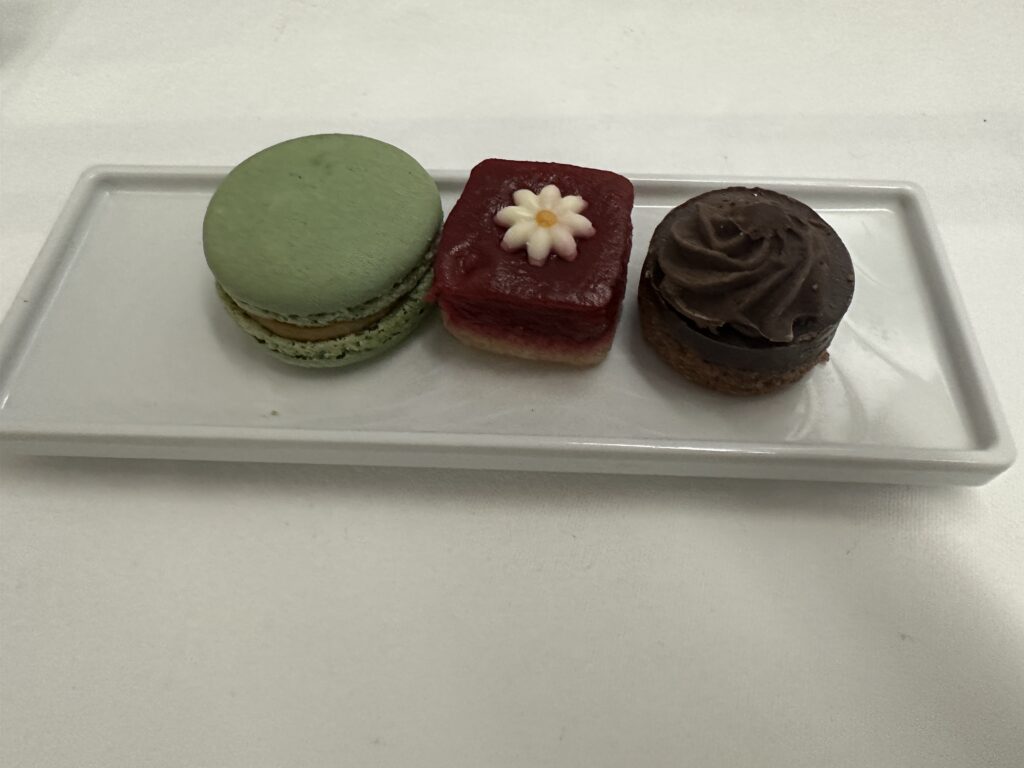 a plate with different kinds of desserts