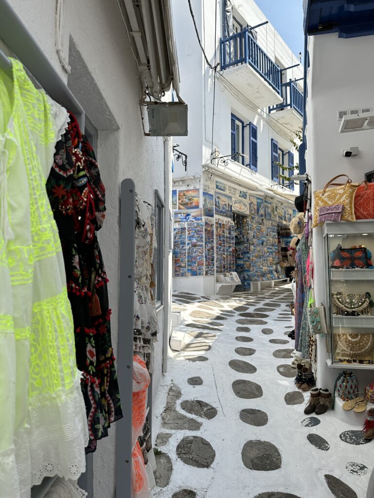 a street with a store in the middle