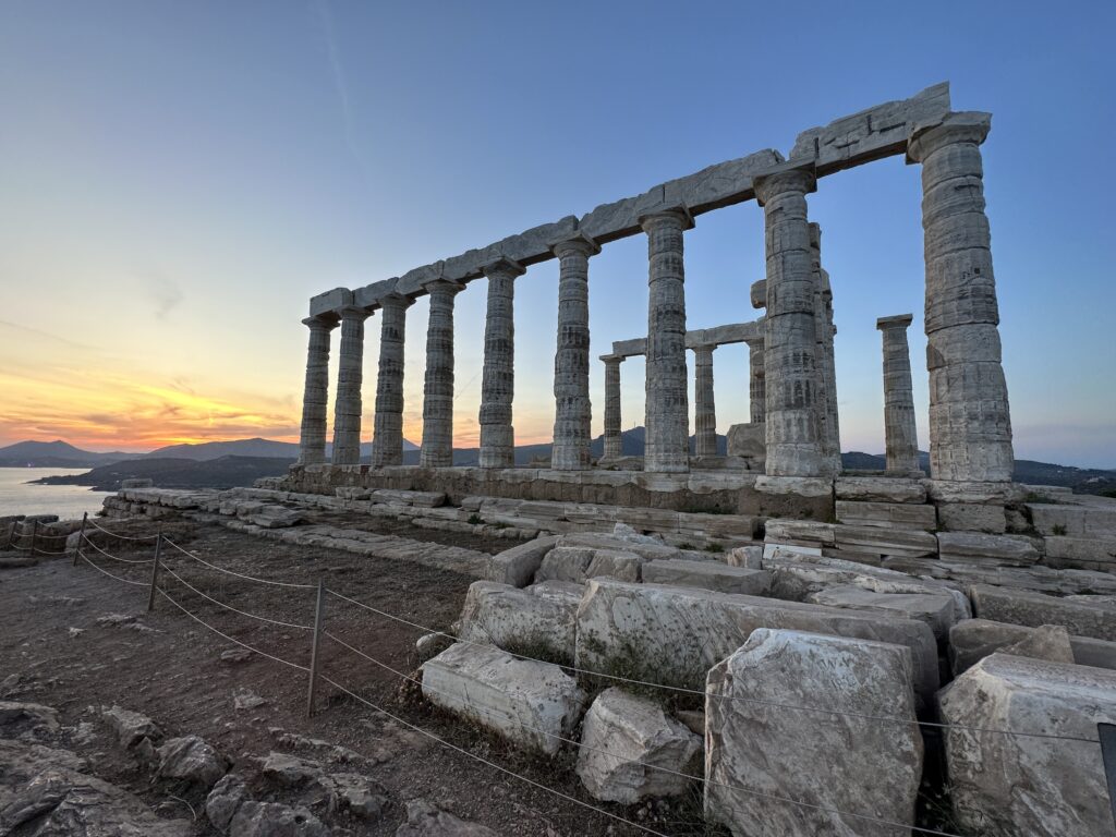 a stone structure with columns
