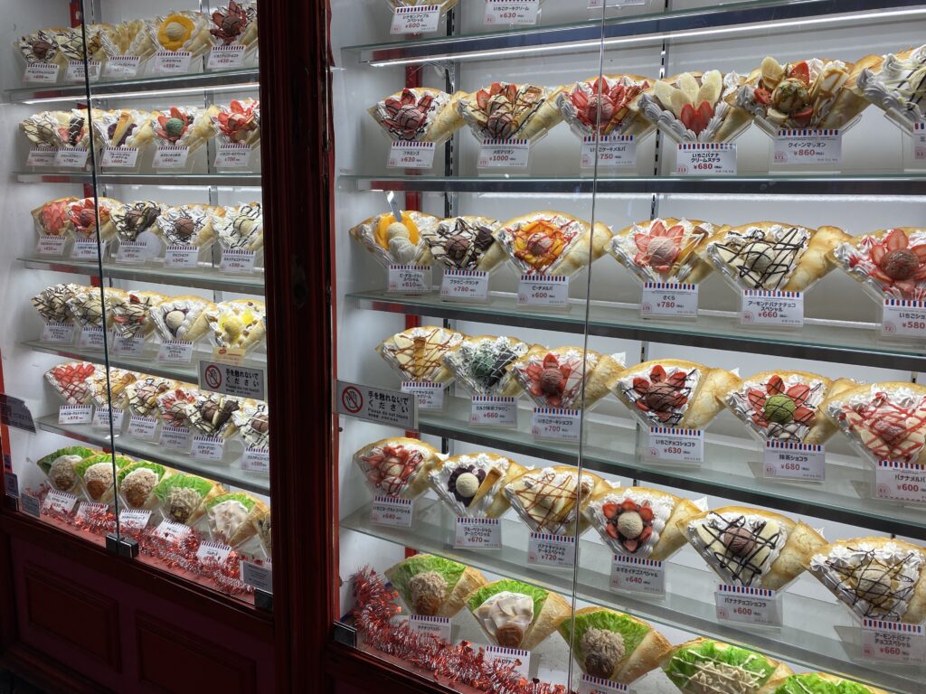 a display case of pastries
