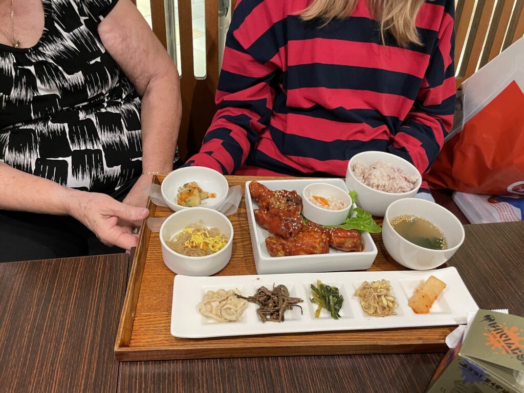 a tray of food on a table