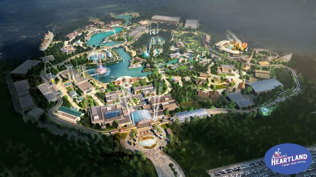 an aerial view of a park