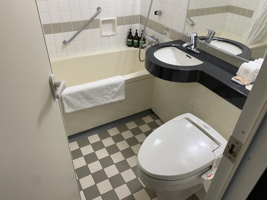 a bathroom with a sink and toilet