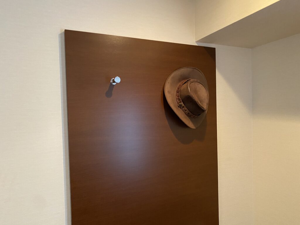 a hat on a wall
